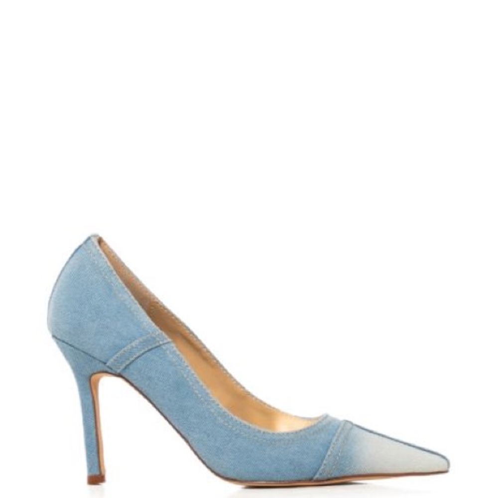 Azalea Wang Denim Ombré High Heel Pumps - Picture 2 of 4